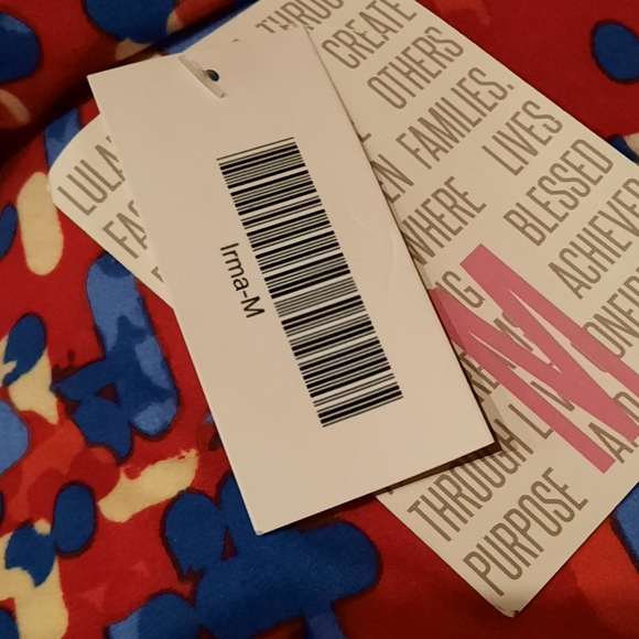 New Lularoe Irma Simply Comfortable Top Hi Low Tunic Shirt Size M Red White Blue - Picture 4 of 5